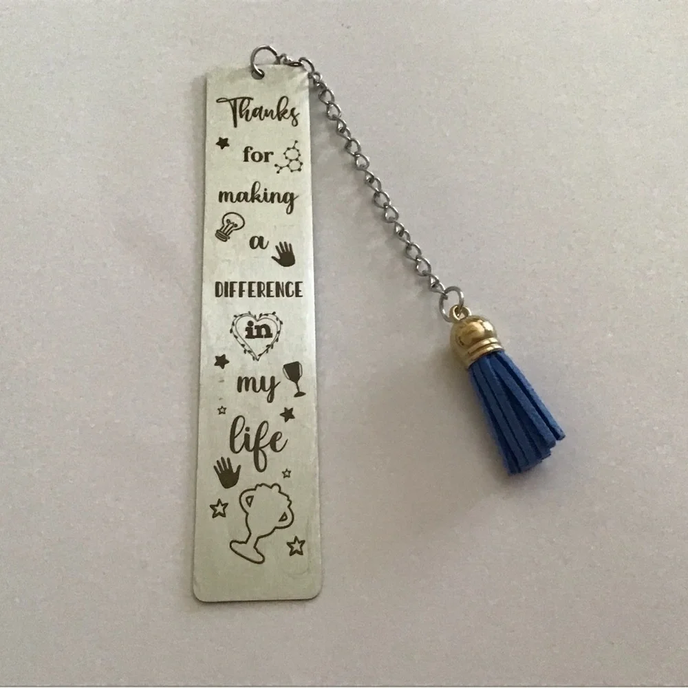 Metal Bookmarks with  Tassel  - Teacher Appreciation Bookmarks - Teacher gifts. - Picture 4 of 16